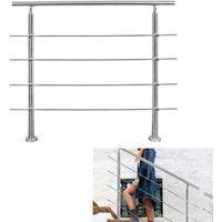 80cm Treppengeländer Edelstahl Handlauf Geländer für Treppen Brüstung Balkon 4 Querstreben. Innen und Außen - Tolletour von TOLLETOUR