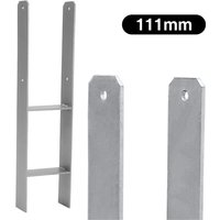 8x Pfostenanker H-Träger Pfostenanker Vierkantholzpfosten fuer Pfosten Materialstärke 4.75 mm für Carports Pfahlbauten Wildtürme Zäune Pergola 111MM von TOLLETOUR