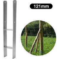 8x Pfostenanker H-Träger Pfostenanker Vierkantholzpfosten fuer Pfosten Materialstärke 4.75 mm für Carports Pfahlbauten Wildtürme Zäune Pergola 121MM von TOLLETOUR