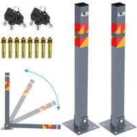 Tolletour - Absperrpfosten Park Auto Feuerwehrpfosten Pfosten Poller umlegbar Klappbar 65cm 2X von TOLLETOUR