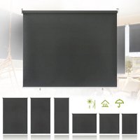 Außenrollo Senkrechtmarkise Balkonrollo Sichtschutz Sonnenschutz Rollo 100 x 240cm Outdoorrollo für Fenster & Türen. Anthrazit - Tolletour von TOLLETOUR