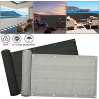 Balkonsichtschutz 600 x 90cm HDPE Sichtschutz Balkon Balkonbespannung Windschutz Seitenmarkise Grau von TOLLETOUR