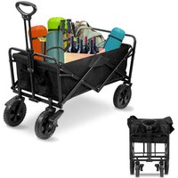 Tolletour - Bollerwagen klappbar Schwarz - 100kg Belastung . 100 x 51 x 75cm - Teleskopdeichsel von TOLLETOUR