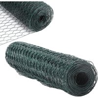Tolletour - Drahtzaun Sechskantgeflecht, 0,5x10m, Maschenweite: 27 mm, Hasendraht, Drahtgeflecht, Grün von TOLLETOUR