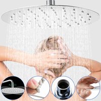 Duschkopf Kopfbrause Edelstahl Regendusche Regenbrause Wellness Brausekopf V304 25cm - Silber - Tolletour von TOLLETOUR