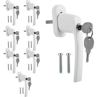 Swanew - TolleTour Fenstergriff Fensterschlösser Fensterklinke Schloß Griff Fenster Griff abschließbar Alu Poliert weiß 8X von SWANEW