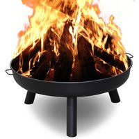 Feuerschale Feuerkörbe & -schalen Gemütliche Feuer 80 cm Feuerkorb Outdoor Lagerfeuer Terrasse Beine - Schwarz - Tolletour von TOLLETOUR