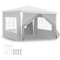 Tolletour - Garten Pavillon mit 4 Seitenteilen tragbares wasserdichtes Zelt mit Spiralschläuchen Partyzelt Weiß 3 x 3 m Tolletour - Garten Pavillon mit 4 Seitenteilen tragbares wasserdichtes Zelt mit Spiralschläuchen Partyzelt Weiß 3 x 3 m von TOLLETOUR