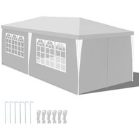 Tolletour - Garten Pavillon mit 4 Seitenteilen tragbares wasserdichtes Zelt mit Spiralschläuchen Partyzelt Weiß 3 x 6 m Tolletour - Garten Pavillon mit 4 Seitenteilen tragbares wasserdichtes Zelt mit Spiralschläuchen Partyzelt Weiß 3 x 6 m von TOLLETOUR