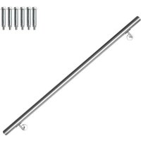 Handlaufset Wandhalter Edelstahl Handlauf Halter Treppe Haltegriff Treppengeländer 160 cm - Tolletour von TOLLETOUR