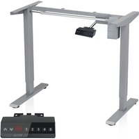 Tolletour - Höhenverstellbarer Schreibtisch Arbeit & Bürotischgestell bis belastbar 80kg.Grau von TOLLETOUR