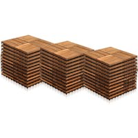 Holzfliesen Akazienholz Terrassenfliesen Klickfliesen 22x 2m² 30x30cm Garten Balkon Mosaik - Tolletour von TOLLETOUR