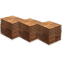 Holzfliesen Akazienholz Terrassenfliesen Klickfliesen 33x 3m² 30x30cm Garten Balkon Mosaik - Hengda von TOLLETOUR