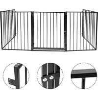 Tolletour - Kaminschutzgitter Absperrgitter 5-teiliges Set inkl. Tür in Schwarz 300cm x 76cm Türschutzgitter von TOLLETOUR