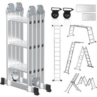 Klappleiter Mehrzweckleiter Ausziehleiter 4x3 Stufen bis 150kg Aluminnum - Tolletour von TOLLETOUR