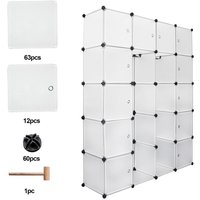 Kleiderschrank Regalsystem Kreativität Schrank Aufbewahrung diy Badregal Regal 20 Würfel Weiß - Tolletour von TOLLETOUR