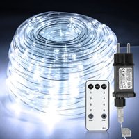 Led Lichterschlauch led Lichterkette 8 Modi IP65 Wasserdicht Lichtschlauch Außen Garten Party Weihnachten Deko Kaltweiß 10M - Kaltweiß - Tolletour von TOLLETOUR