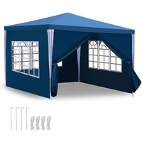 Tolletour - Pavillon Terrassenpavillon – Marktzelt und Sonnenschutz für den Garten. perfektes Partyzelt Blau 3x3m von TOLLETOUR