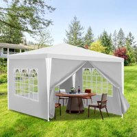 Tolletour - Pavillon Terrassenpavillon – Marktzelt und Sonnenschutz für den Garten. perfektes Partyzelt Weiß 3x3m von TOLLETOUR