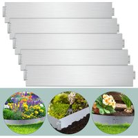 Rasenkante Einfache Montage Profilkante Rasenborde Gartenpalisade Beetrand 100x15cm 50m - Silber - Tolletour von TOLLETOUR