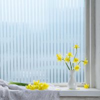 Sichtschutzfolie 3D Fensterfolie Selbstklebend Spiegelfolie Sonnenschutzfolie Streifen 90x300cm - Weiß - Tolletour von TOLLETOUR