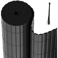 Tolletour - Sichtschutzmatte pvc Sichtschutzzaun Windschutz fur Garten Balkon und Terrasse Anthrazit 140x500cm von TOLLETOUR