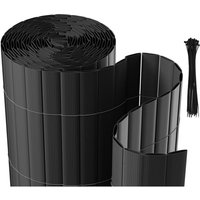 Tolletour - Sichtschutzmatte pvc Sichtschutzzaun Windschutz fur Garten Balkon und Terrasse Anthrazit 80x300cm Tolletour - Sichtschutzmatte pvc Sichtschutzzaun Windschutz fur Garten Balkon und Terrasse Anthrazit 80x300cm von TOLLETOUR