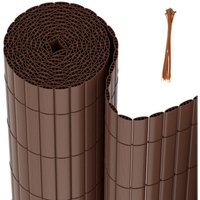 Tolletour - Sichtschutzmatte pvc Sichtschutzzaun Windschutz fur Garten Balkon und Terrasse Braun 80x400cm von TOLLETOUR