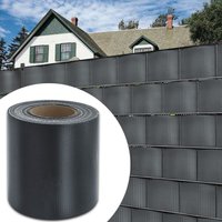 Tolletour - Sichtschutzstreifen Zaun Folie Blickdicht Dick pvc Doppelseitiger Sonnenschutz Sichtschutzfolie 4 Rollen á 35m x 19cm Anthrazit von TOLLETOUR