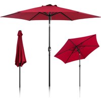 Tolletour - Sonnenschirm Ø270 cm Rot beidseitig um 30° knickbar UV-beständig Terrassenschirm Ampelschirm Marktschirm Strandschirm von TOLLETOUR
