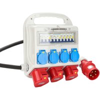 Tolletour - Stromverteiler Baustromverteiler Verteiler cee Kraftstrom Steckdose IP44 für Baustelle 2x400V-16A 1x400V-32A 4x230V Schuko von TOLLETOUR