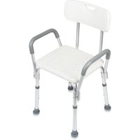 Swanew Badhocker Duschhocker Duschstuhl Badehocker Höhenverstellbar Anti-Rutsch bis 136kg mit Armlehne mit Rückenlehne Alu von TOLLETOUR