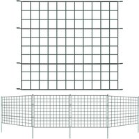 Teichzaun Garten Draht Gitterzaun Zaunset Gartenzaun Metall Gerade 11tlg Set 5x - Grün - Tolletour von TOLLETOUR