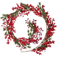 TolleTour 1.8M Rot Beeren Girlande Weihnachten Beleuchtet Batterie 50 LEDs Lichterkette Warmweißes Licht mit roten Beeren Indoor Outdoor Hängende TolleTour 1.8M Rot Beeren Girlande Weihnachten Beleuchtet Batterie 50 LEDs Lichterkette Warmweißes Licht mit roten Beeren Indoor Outdoor Hängende von TOLLETOUR