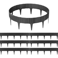 10 Stücke Rasenkante Beeteinfassung 10M Beetumrandung Palisade Garten Rattan Zaun Anthrazit - Tolletour von TOLLETOUR