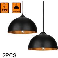 2x Pendelleuchte Lampenschirm Retro Hängelampe E27 Fassung Decke Pendellampe - schwarz - Tolletour von TOLLETOUR