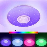 TolleTour 36W LED Deckenleuchte mit rundem Sternenhimmel-Effekt. Lampe. Badleuchte und Bluetooth-Musik von TOLLETOUR