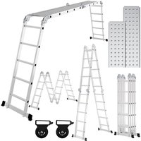 Aluminium Multifunktionsleiter klappbar – bis 150 kg - Gelenkleiter Klappleiter Stehleiter Aluleiter – 5,8 m Länge - Tolletour von TOLLETOUR
