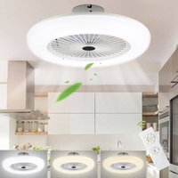 Deckenventilator 80w Deckenlampe led mit Beleuchtung Fan Smart-LED-Deckenleuchte Fernbedienung Timer Dimmbar Deckenleuchte Deckenlampe mit von TOLLETOUR