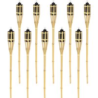 TolleTour Gartenfackel Fackel Weihnachtsdeko Wegeleuchten 10x Fackeln Garten Außen Bambus von TOLLETOUR