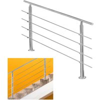 Tolletour - Geländer Treppengeländer ø 42mm Edelstahl Handlauf für Innen und Außen geeignet 100cm mit 4 Querstreben von TOLLETOUR