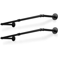 TolleTour Kleiderstange (2 St).Kleiderständer für die Wand.65 kg Belastbarkeit.Kleiderstange Garderobenstange im Industrie-Design.schwarz von TOLLETOUR