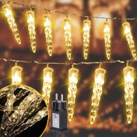 Led Eiszapfen Lichterkette Eisregen 40 led Wasserdicht Weihnachten Meteor Eiszapfen Lichter. Warmweiß - Tolletour von TOLLETOUR