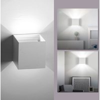 Led Wandlampe Außen Wandleuchte Modern Wandleuchten Wasserdicht Treppen Eingangsflur Lampe Square Up down Light Deko 7W Weiß Kaltweiß - Weiß von TOLLETOUR