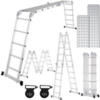 TolleTour Mehrzweckleiter Multifunktionsleiter Klappleiter Teleskopleiter A-Rahmenleiter 4x5 582cm Anlegeleiter Stehleiter Haushaltsleiter Aluleiter von TOLLETOUR