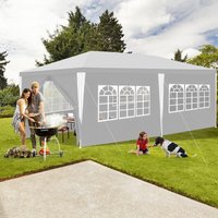 TolleTour Pavillon Gartenzelt – Leichte Reinigung. langlebig mit Seitenteilen. perfektes Partyzelt Weiß 3x6m von TOLLETOUR
