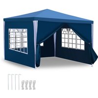 Pavillon Verbolzung Festzelt Partyzelt Außenveranstaltungen Stahlrohre 3x3m Blau - Blau - Tolletour von TOLLETOUR