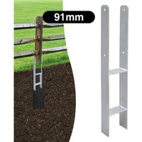 TolleTour Pfostenanker Pfostenschuhe Langlebig Pfosten Pfostenträger Zum Einbetonieren Materialstärke 4.75 mm Vierkantholzpfosten fuer Pfosten 2x 91MM von TOLLETOUR