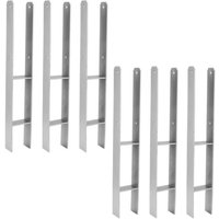 TolleTour Pfostenanker Pfostenschuhe Langlebig Pfosten Pfostenträger Zum Einbetonieren Materialstärke 4.75 mm Vierkantholzpfosten fuer Pfosten 6x von TOLLETOUR