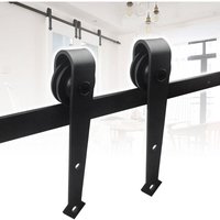 TolleTour Schiebetürbeschlag Zimmertür Türbeschlag Big Wheel Scheunentor Belastung 150kg Laufschienen Schiebetürsystem Set 200 cm Pfeils von TOLLETOUR